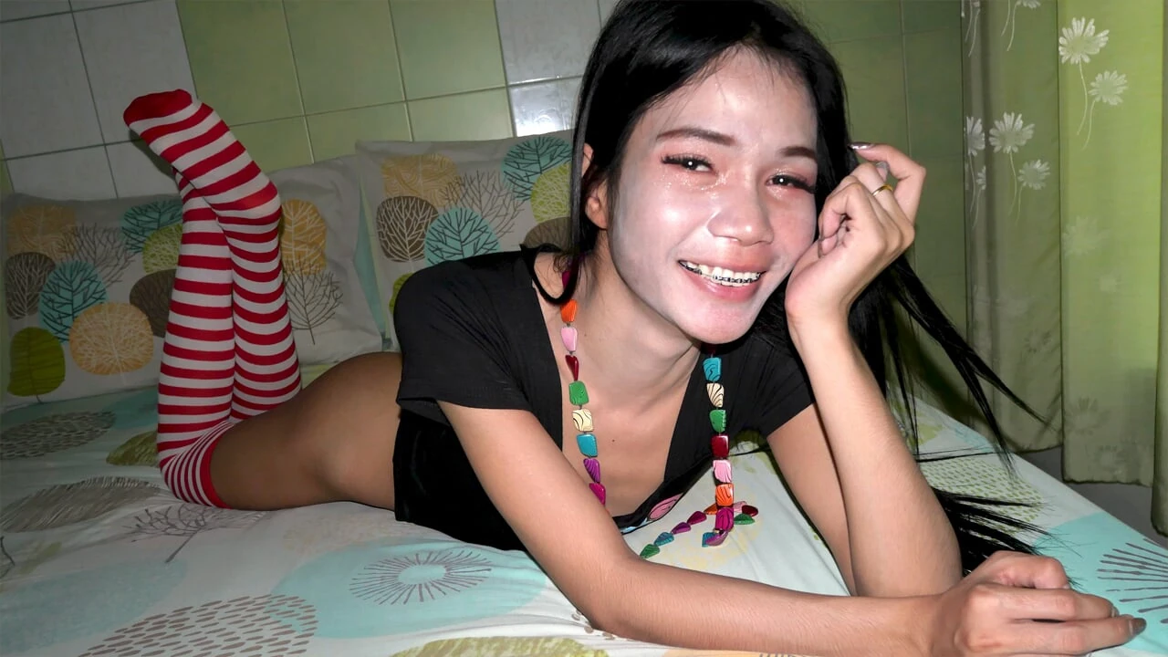 Young Asian femboy from Thailand gets tight round ass filled anal